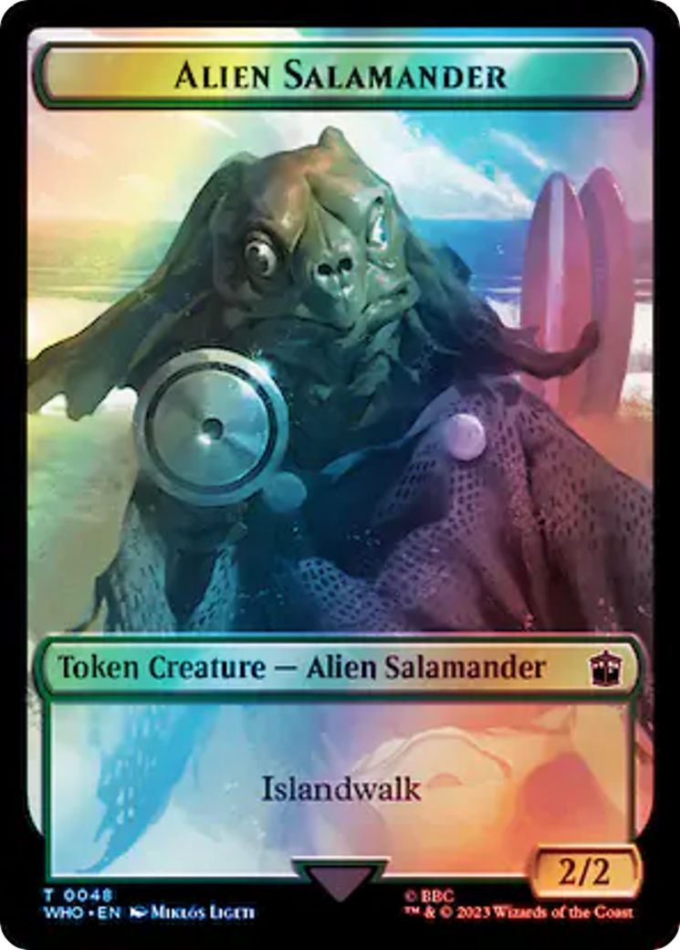 Horse // Alien Salamander Double-Sided Token (Surge Foil) [Doctor Who Tokens] - Evolution TCG