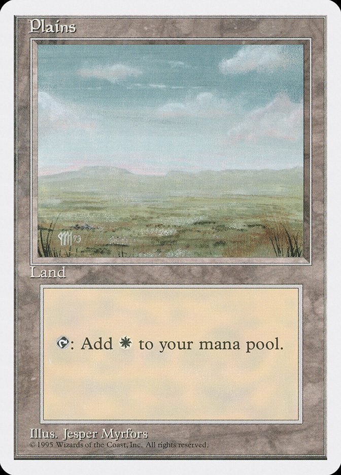 Plains (Signature on Left) [Fourth Edition] - Evolution TCG