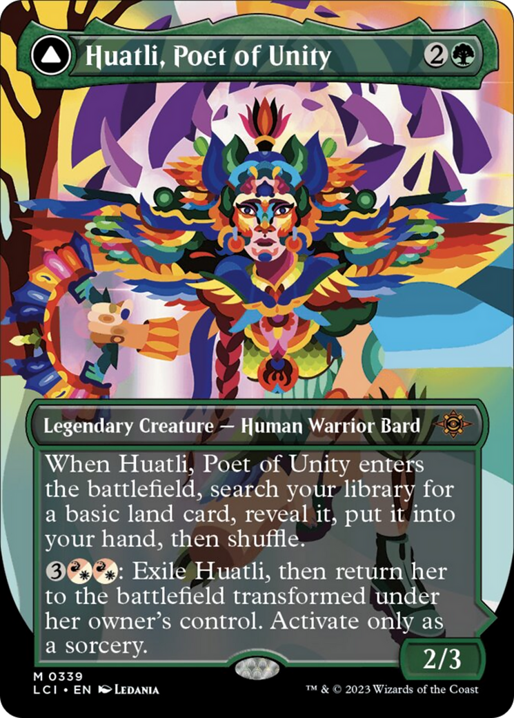 Huatli, Poet of Unity // Roar of the Fifth People (Borderless) [The Lost Caverns of Ixalan] - Evolution TCG