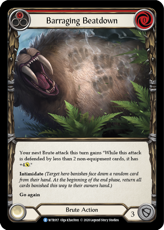 Barraging Beatdown (Red) [U-WTR017] (Welcome to Rathe Unlimited)  Unlimited Rainbow Foil - Evolution TCG