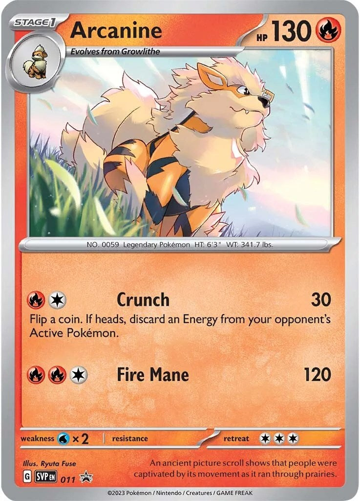 Arcanine (011) [Scarlet & Violet: Black Star Promos] - Evolution TCG