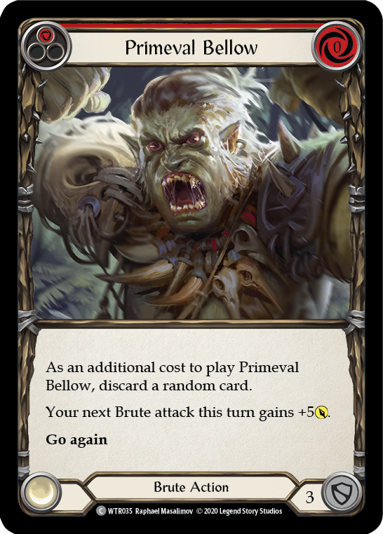 Primeval Bellow (Red) [U-WTR035] (Welcome to Rathe Unlimited)  Unlimited Rainbow Foil - Evolution TCG