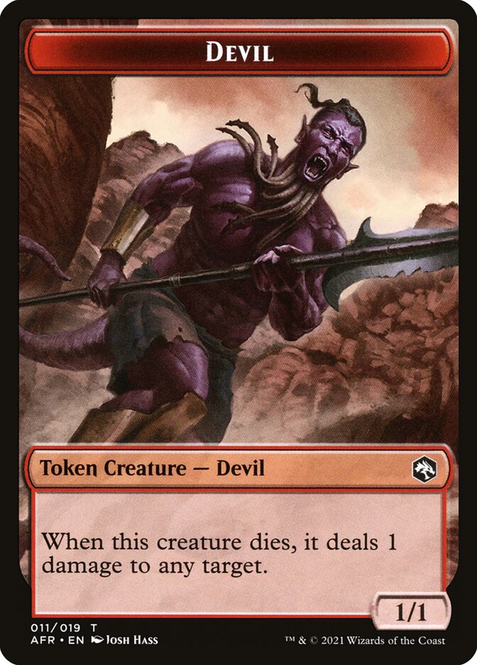 Devil // Icingdeath, Frost Tongue Double-Sided Token [Dungeons & Dragons: Adventures in the Forgotten Realms Tokens] - Evolution TCG