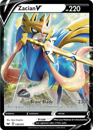 Zacian V (138/202) (Jumbo Card) [Sword & Shield: Base Set] - Evolution TCG