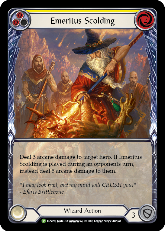 Emeritus Scolding (Yellow Extended Art) [LGS091] (Promo)  Rainbow Foil - Evolution TCG