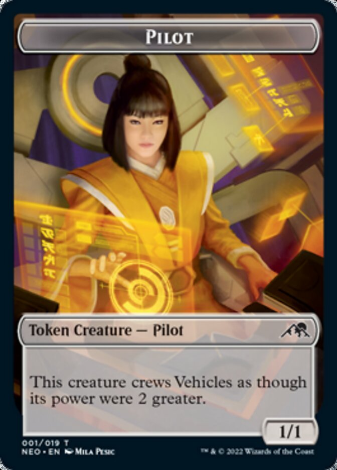 Myr // Pilot Double-Sided Token [Kamigawa: Neon Dynasty Commander Tokens] - Evolution TCG