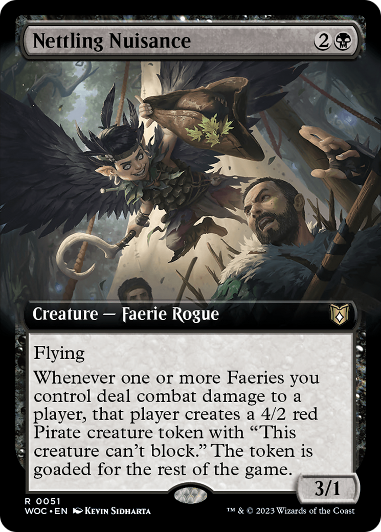 Nettling Nuisance (Extended Art) [Wilds of Eldraine Commander] - Evolution TCG
