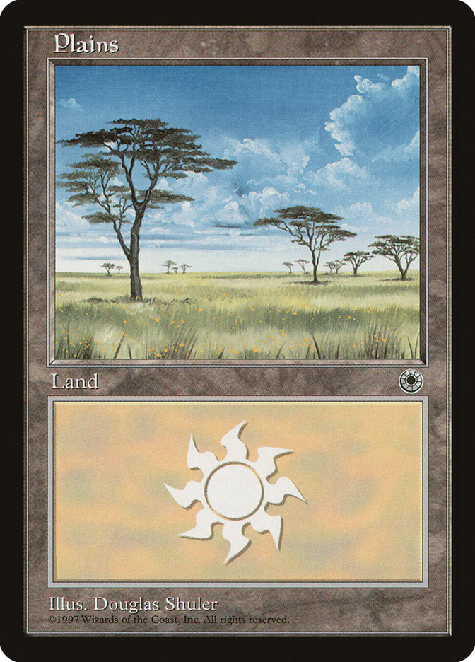 Plains (Yellow Flowers in Grass / No Clouds at Top Center) [Portal] - Evolution TCG