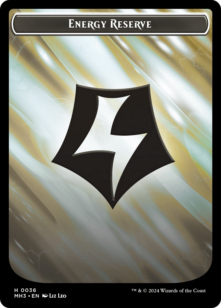 Cat Warrior // Energy Reserve Double-Sided Token [Modern Horizons 3 Tokens] - Evolution TCG