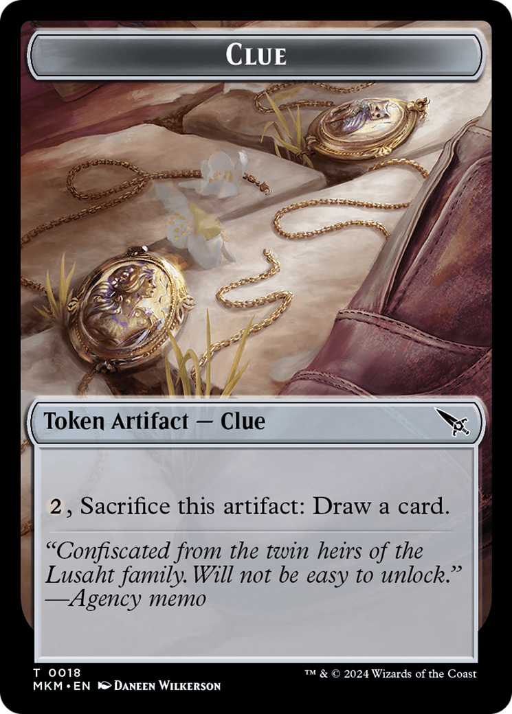 Clue (0018) // A 0045 Double-Sided Token [Murders at Karlov Manor Tokens] - Evolution TCG