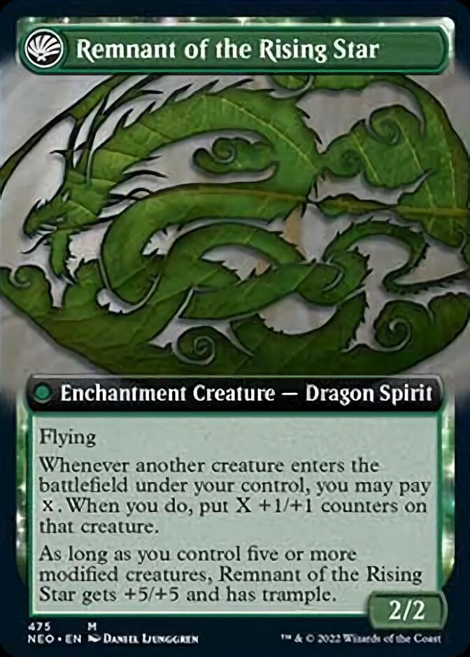 Jugan Defends the Temple // Remnant of the Rising Star (Extended Art) [Kamigawa: Neon Dynasty] - Evolution TCG