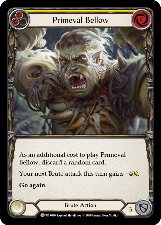 Primeval Bellow (Yellow) [U-WTR036] (Welcome to Rathe Unlimited)  Unlimited Rainbow Foil - Evolution TCG