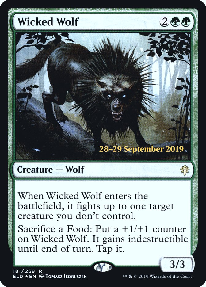 Wicked Wolf [Throne of Eldraine Prerelease Promos] - Evolution TCG