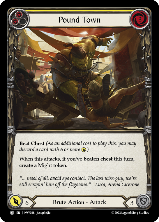 Pound Town (Yellow) [HVY036] (Heavy Hitters)  Rainbow Foil - Evolution TCG