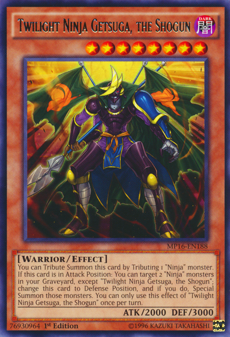 Twilight Ninja Getsuga, the Shogun [MP16-EN188] Rare - Evolution TCG