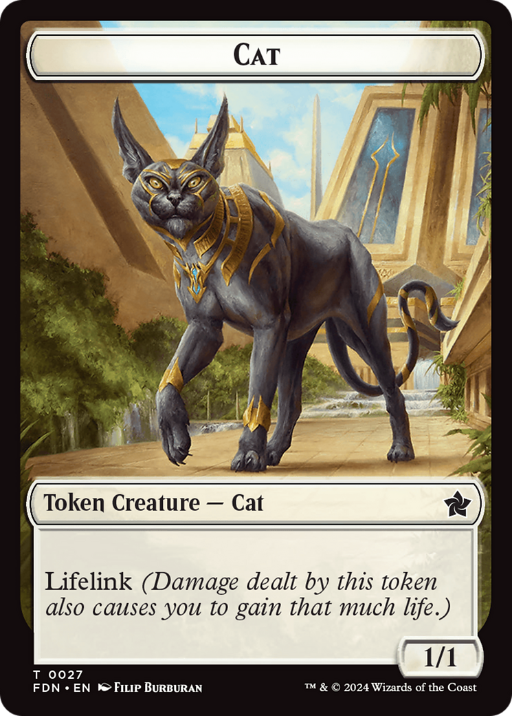 Cat (0027) // Phyrexian Goblin Double-Sided Token [Foundations Tokens] - Evolution TCG