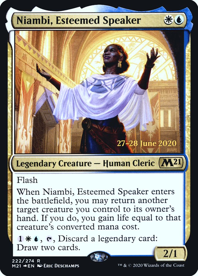 Niambi, Esteemed Speaker [Core Set 2021 Prerelease Promos] - Evolution TCG