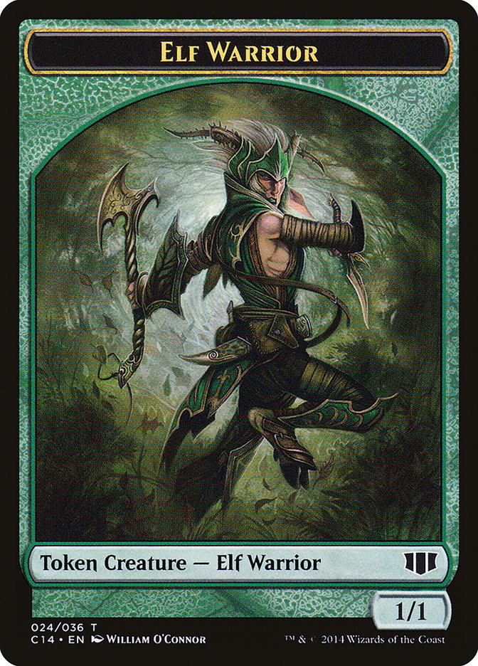 Gargoyle // Elf Warrior Double-Sided Token [Commander 2014 Tokens] - Evolution TCG