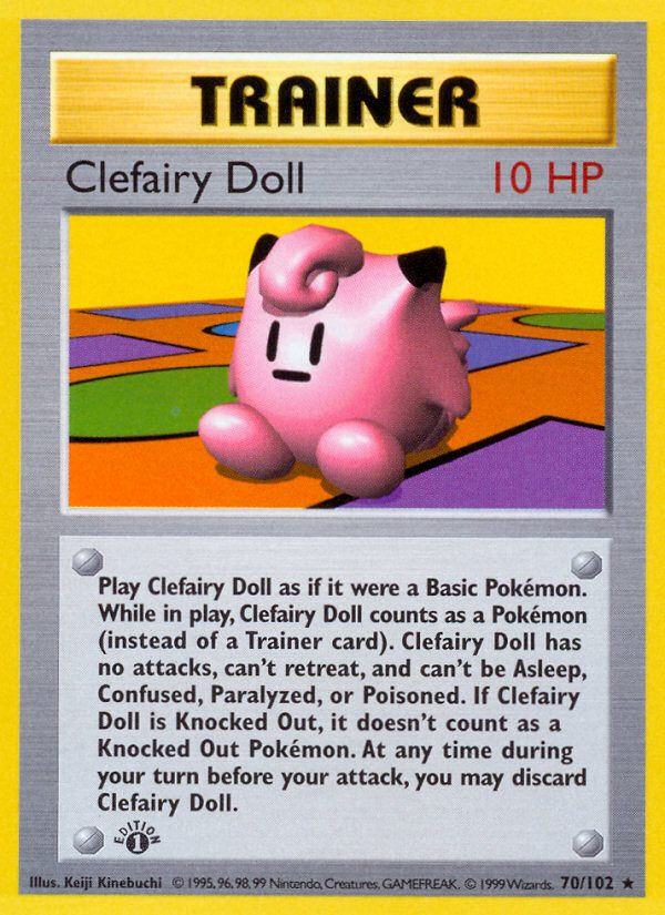 Clefairy Doll (70/102) (Shadowless) [Base Set 1st Edition] - Evolution TCG