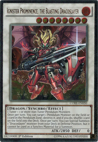 Ignister Prominence, the Blasting Dracoslayer [CORE-EN050] Ultimate Rare - Evolution TCG
