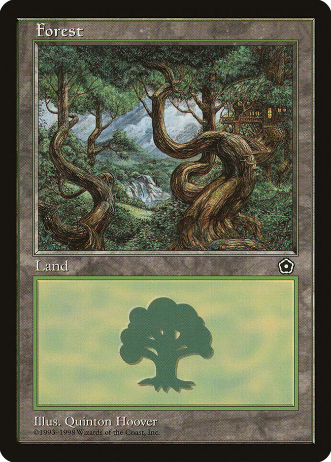 Forest (Treehouse on Right / Green Signature) [Portal Second Age] - Evolution TCG