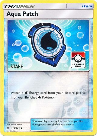 Aqua Patch (119/145) (League Promo Staff) [Sun & Moon: Guardians Rising] - Evolution TCG
