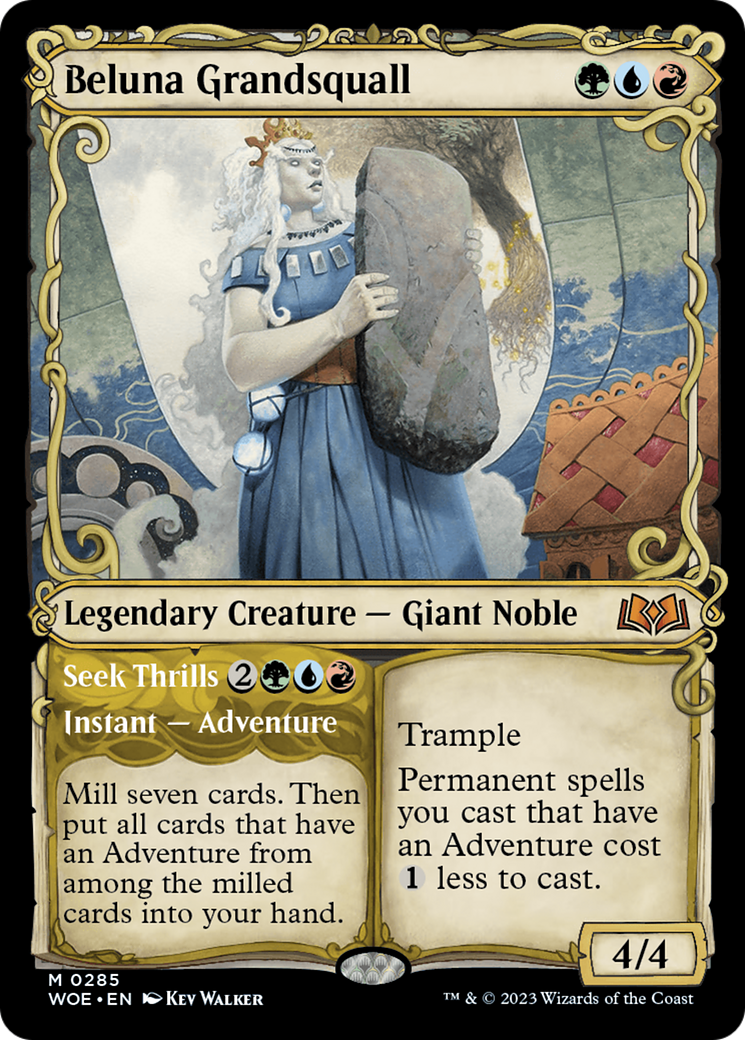 Beluna Grandsquall // Seek Thrills (Showcase) [Wilds of Eldraine] - Evolution TCG