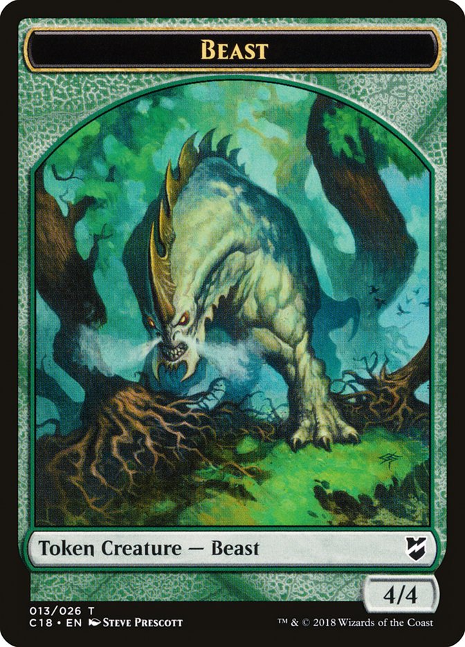 Cat Warrior // Beast (013) Double-Sided Token [Commander 2018 Tokens] - Evolution TCG