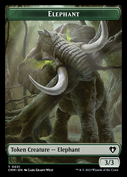 Clue // Elephant Double-Sided Token [Commander Masters Tokens] - Evolution TCG