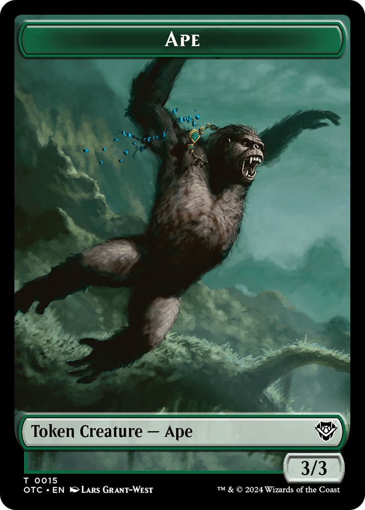 Ape // Shark Double-Sided Token [Outlaws of Thunder Junction Commander Tokens] - Evolution TCG