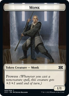 Wrenn and Six Emblem // Monk Double-Sided Token [Double Masters 2022 Tokens] - Evolution TCG