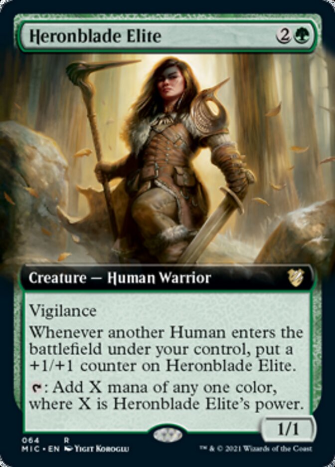 Heronblade Elite (Extended Art) [Innistrad: Midnight Hunt Commander] - Evolution TCG