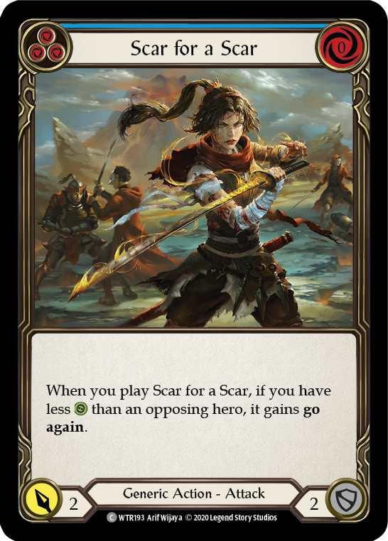 Scar for a Scar (Blue) [U-WTR193] (Welcome to Rathe Unlimited)  Unlimited Rainbow Foil - Evolution TCG