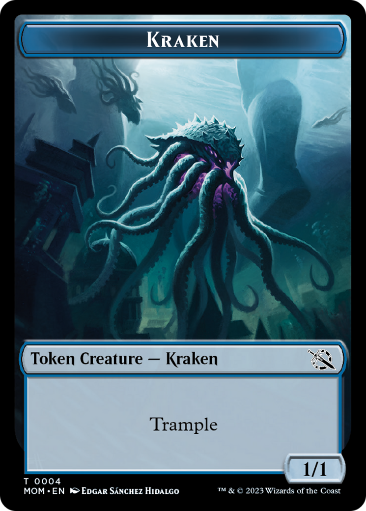 Warrior // Kraken Double-Sided Token [March of the Machine Tokens] - Evolution TCG