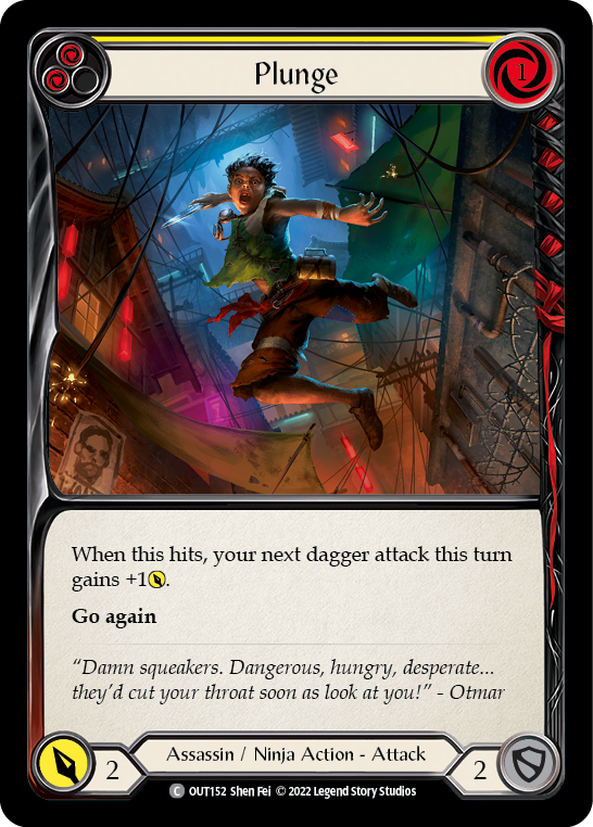 Plunge (Yellow) [OUT152] (Outsiders)  Rainbow Foil - Evolution TCG
