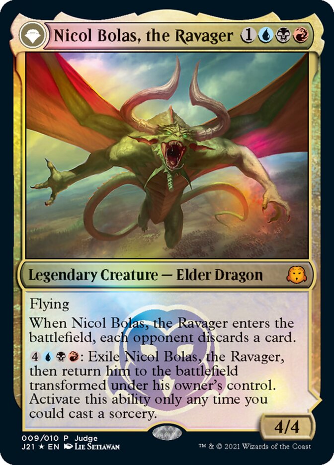Nicol Bolas, the Ravager // Nicol Bolas, the Arisen [Judge Gift Cards 2021] - Evolution TCG