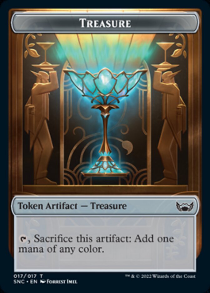 Treasure (017) // Rhino Warrior Double-Sided Token [Streets of New Capenna Tokens] - Evolution TCG