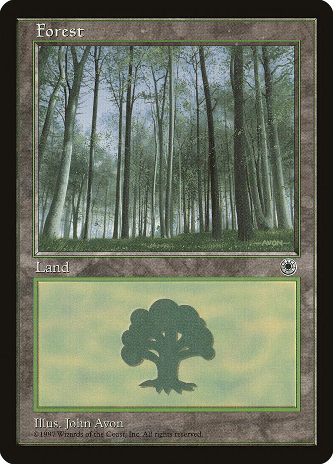 Forest (Green Signature with White Bark Trees) [Portal] - Evolution TCG