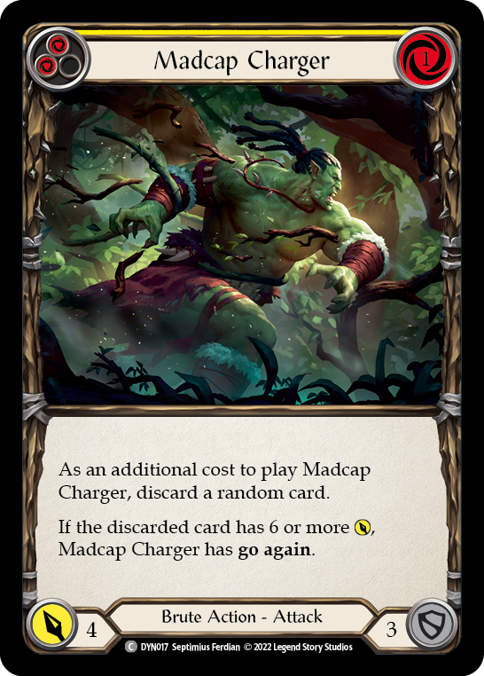 Madcap Charger (Yellow) [DYN017] (Dynasty)  Rainbow Foil - Evolution TCG