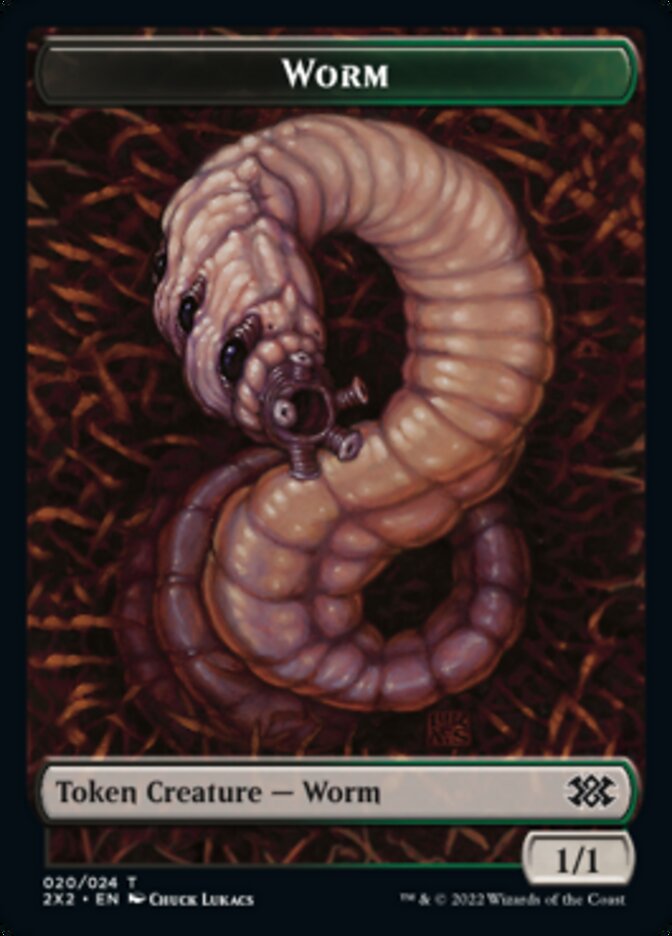 Worm // Aven Initiate Double-Sided Token [Double Masters 2022 Tokens] - Evolution TCG