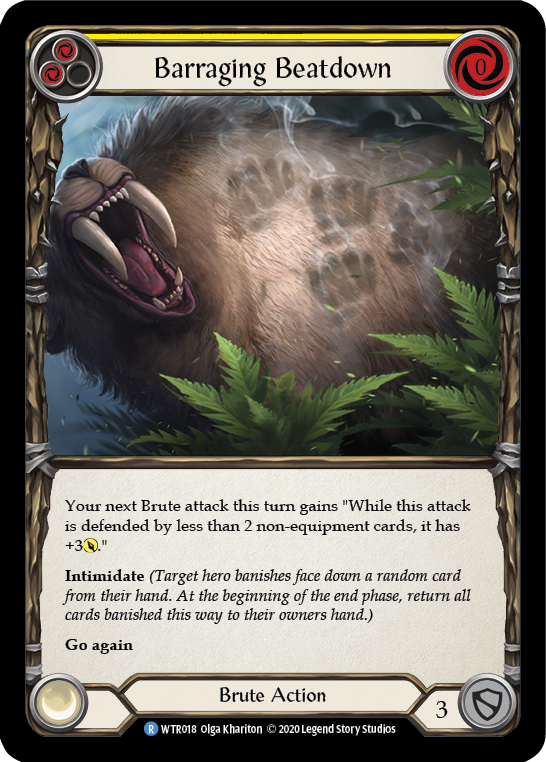 Barraging Beatdown (Yellow) [U-WTR018] (Welcome to Rathe Unlimited)  Unlimited Rainbow Foil - Evolution TCG