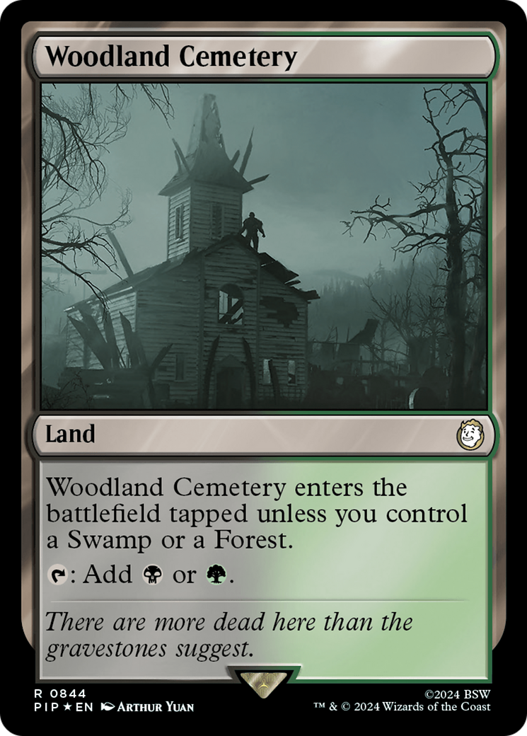 Woodland Cemetery (Surge Foil) [Fallout] - Evolution TCG