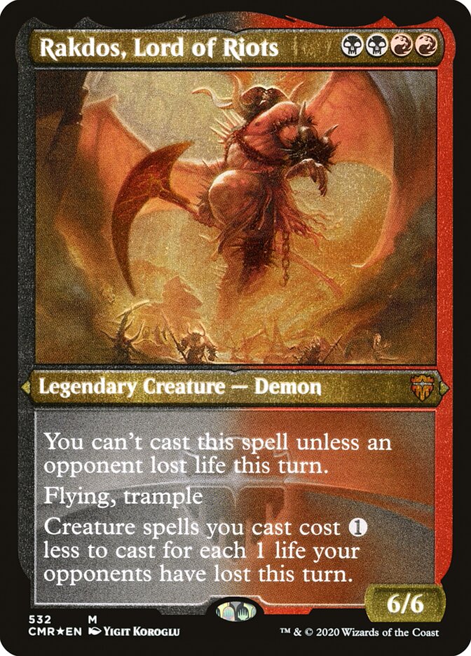 Rakdos, Lord of Riots (Etched) [Commander Legends] - Evolution TCG