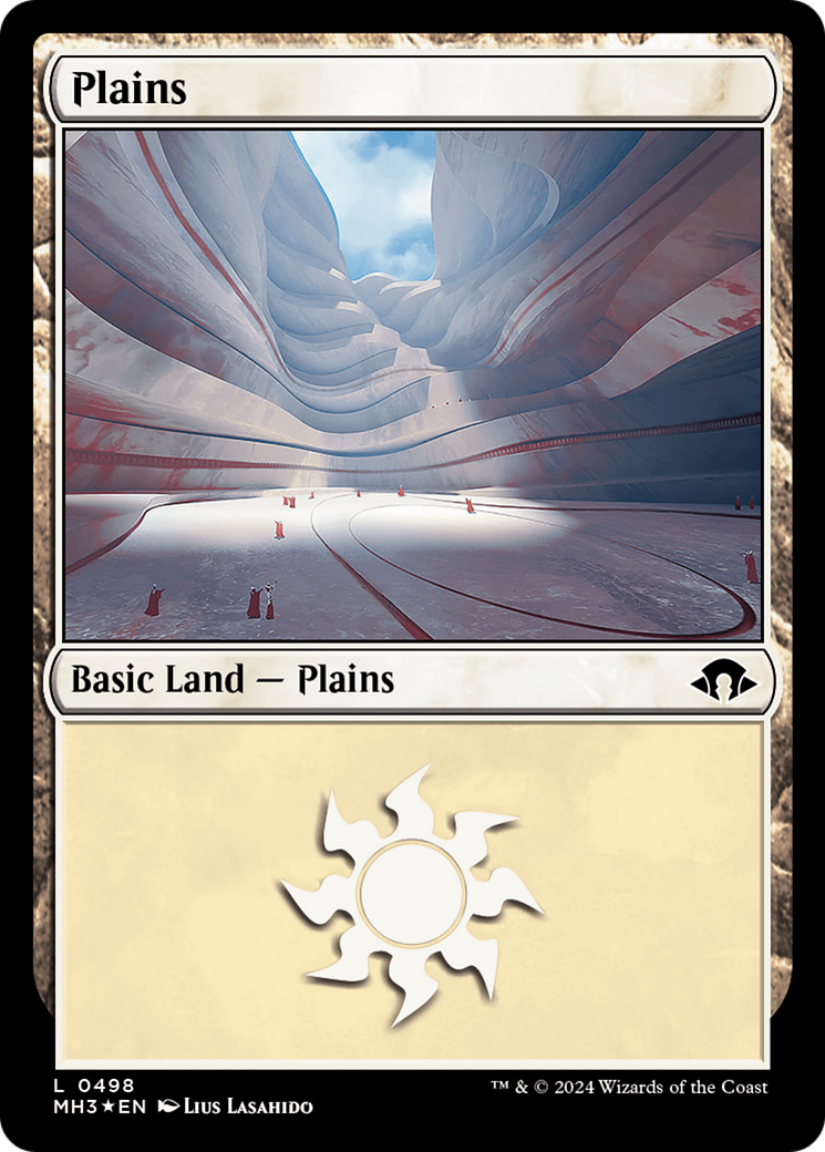 Plains (0498) (Ripple Foil) [Modern Horizons 3] - Evolution TCG