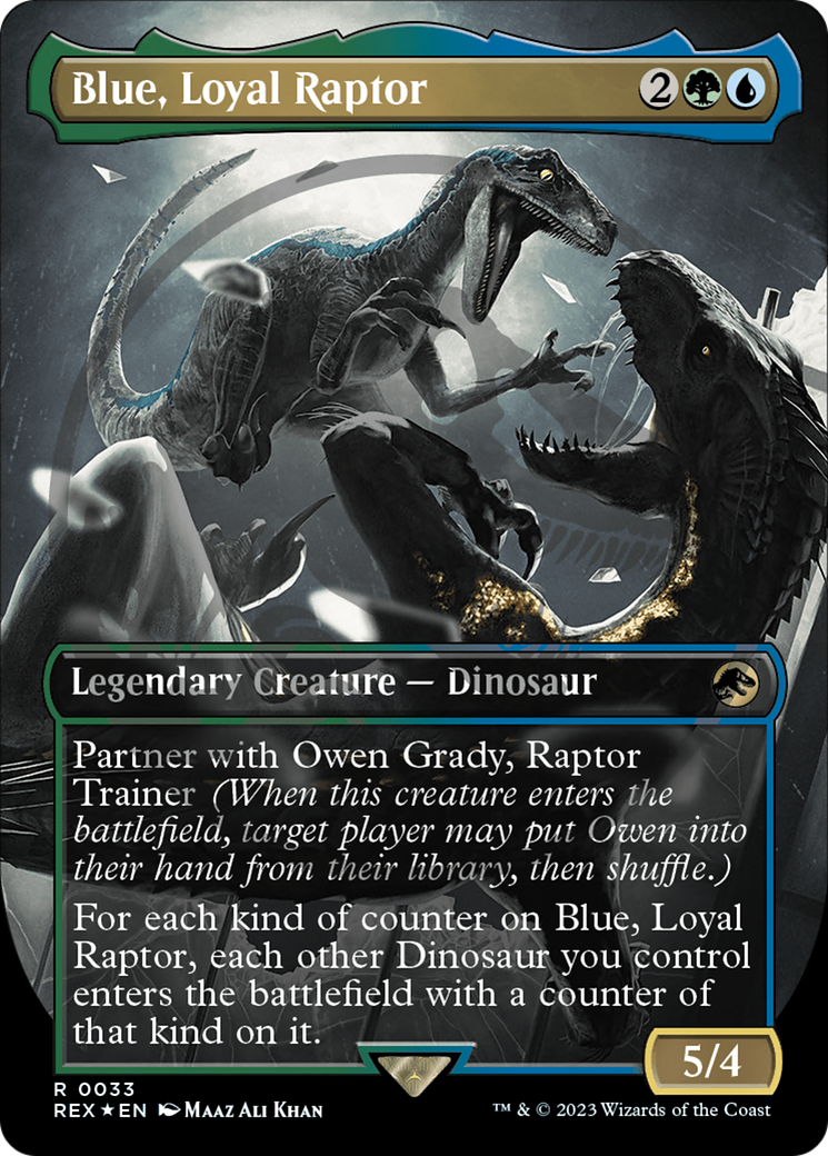 Blue, Loyal Raptor (Emblem) (Borderless) [Jurassic World Collection Tokens] - Evolution TCG