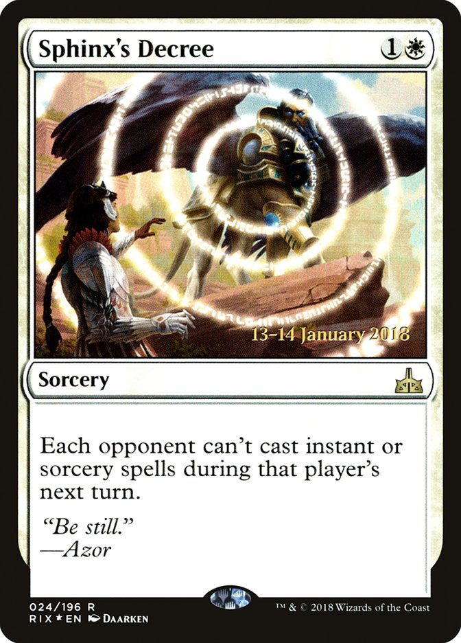 Sphinx's Decree [Rivals of Ixalan Prerelease Promos] - Evolution TCG