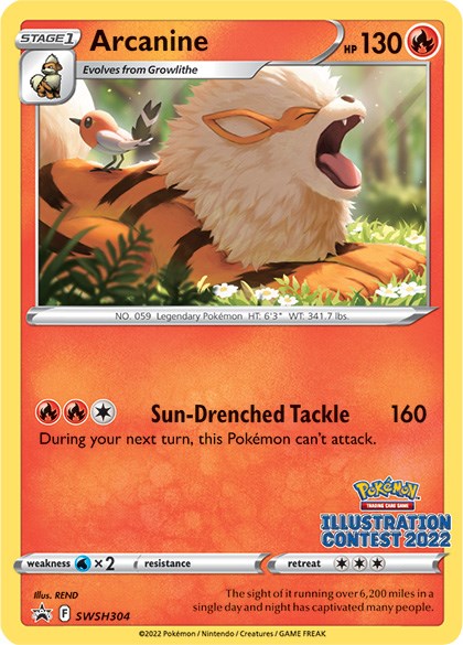 Arcanine (SWSH304) (Illustration Contest 2022) [Sword & Shield: Black Star Promos] - Evolution TCG