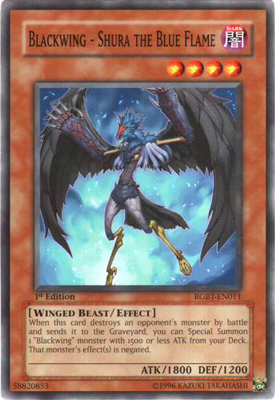 Blackwing - Shura the Blue Flame [RGBT-EN011] Common - Evolution TCG