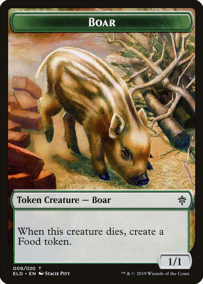 Boar Token [Throne of Eldraine Tokens] - Evolution TCG