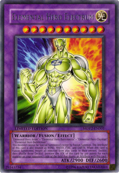 Elemental Hero Electrum [MDP2-EN001] Rare - Evolution TCG